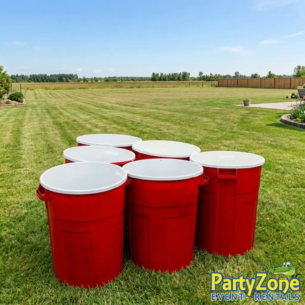 Giant Pong life-size yard game rental for River Ridge LA backyard and corporate parties