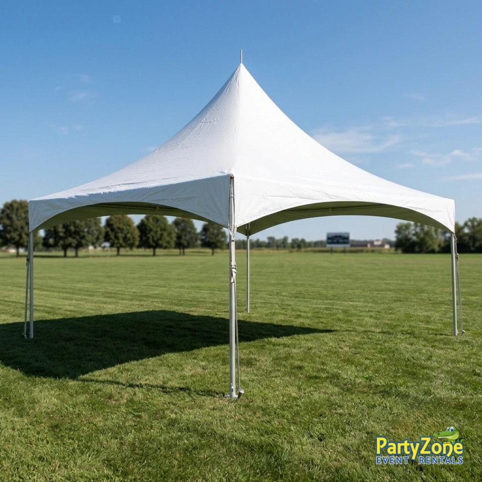High Peak Frame Tent 20ft x 20ft High Peak Frame Tent rental for Chalmette LA parties and St. Bernard Parish events